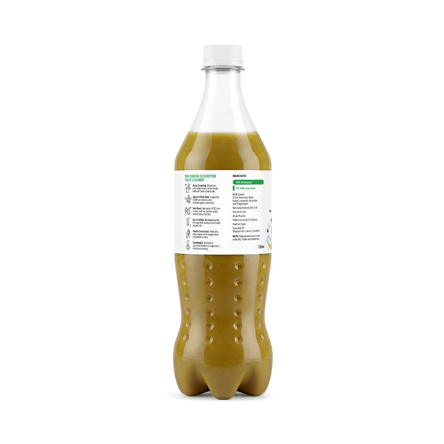 Natural Bioenzyme Toilet Cleaner 750ml/1.9L - Chemical-Free, Eco-Friendly & Septic-Safe Toilet Bowl Cleaner - Satopradhan