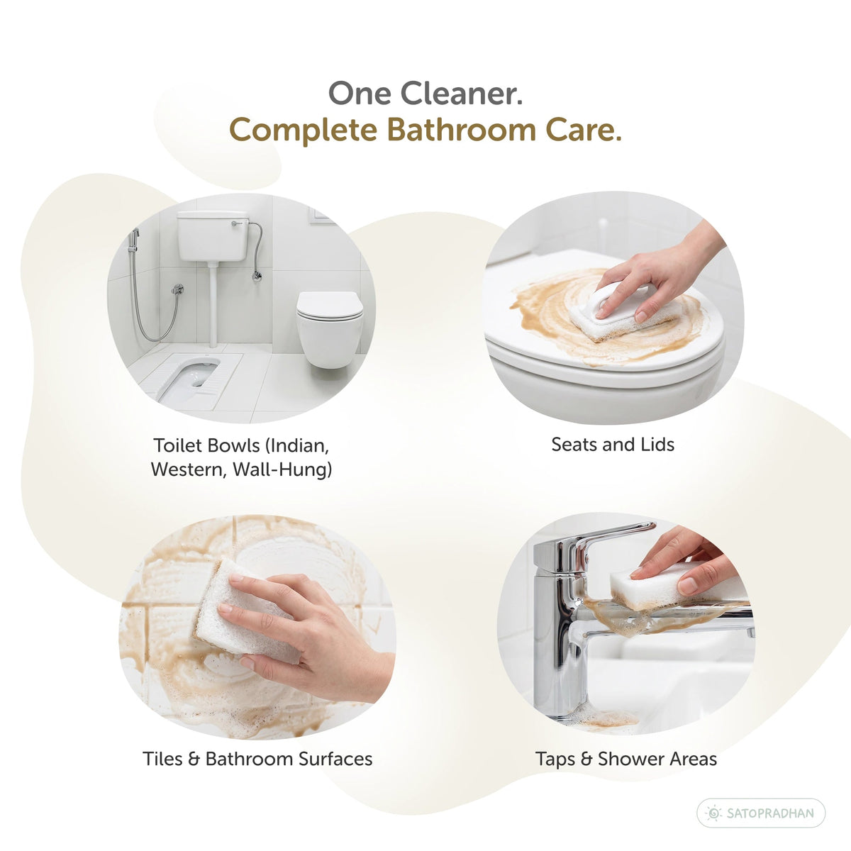 Natural Bioenzyme Toilet Cleaner 750ml/1.9L - Chemical-Free, Eco-Friendly & Septic-Safe Toilet Bowl Cleaner - Satopradhan