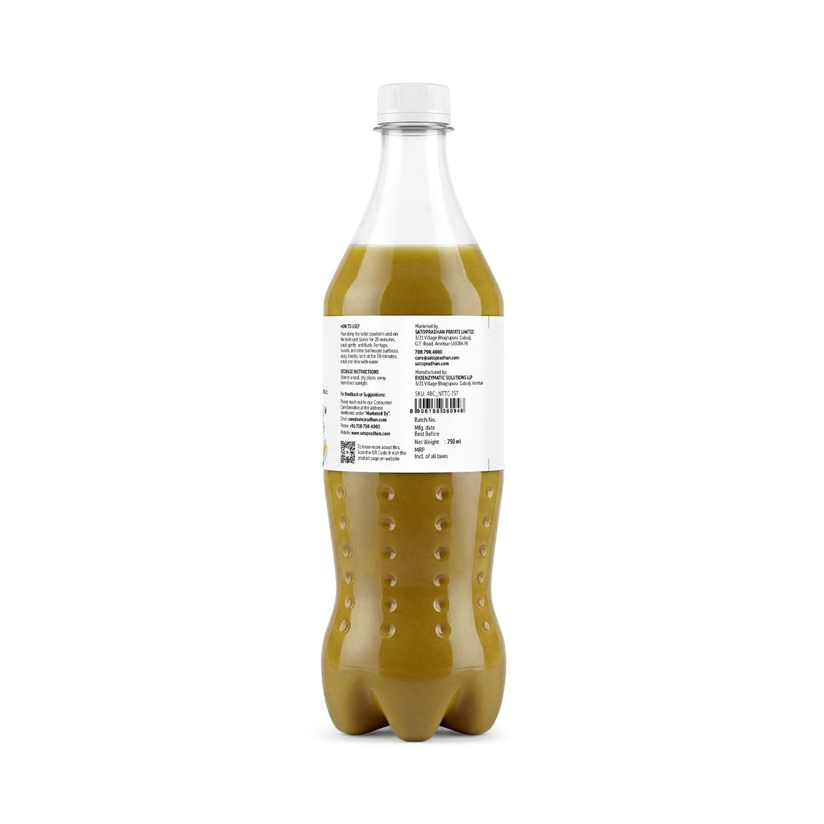 Natural Bioenzyme Toilet Cleaner 750ml/1.9L - Chemical-Free, Eco-Friendly & Septic-Safe Toilet Bowl Cleaner - Satopradhan