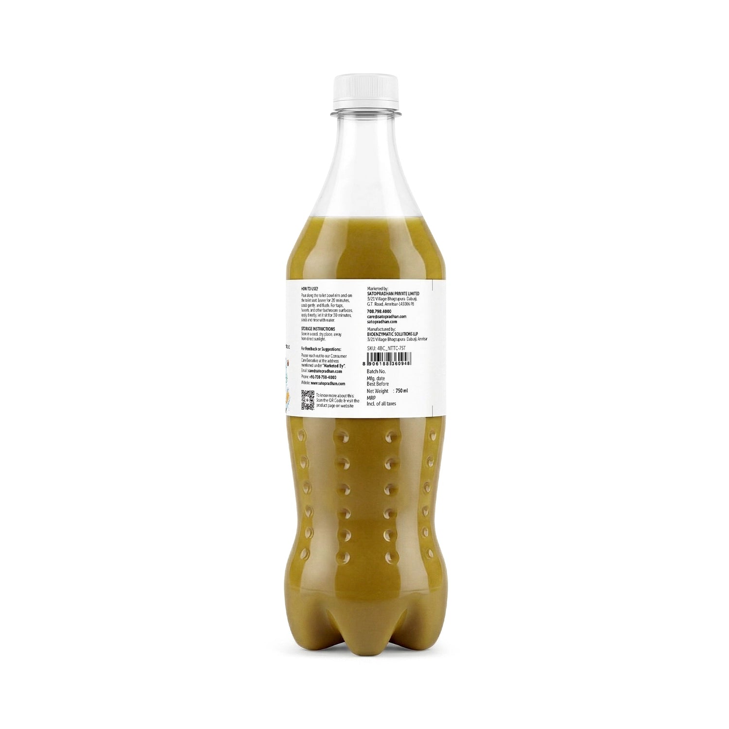 Natural Bioenzyme Toilet Cleaner 750ml/1.9L - Chemical-Free, Eco-Friendly & Septic-Safe Toilet Bowl Cleaner - Satopradhan