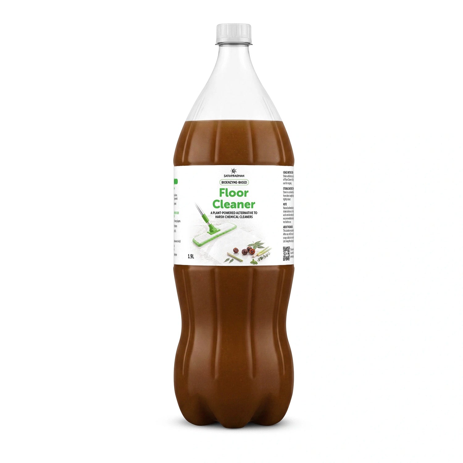 Natural Floor Cleaner Liquid 750ml/1.9L - Bio-Enzyme Based, Non-Toxic & Eco-Friendly - Safe for Kids & Pets - Floor Cleaner Concentrate - Satopradhan