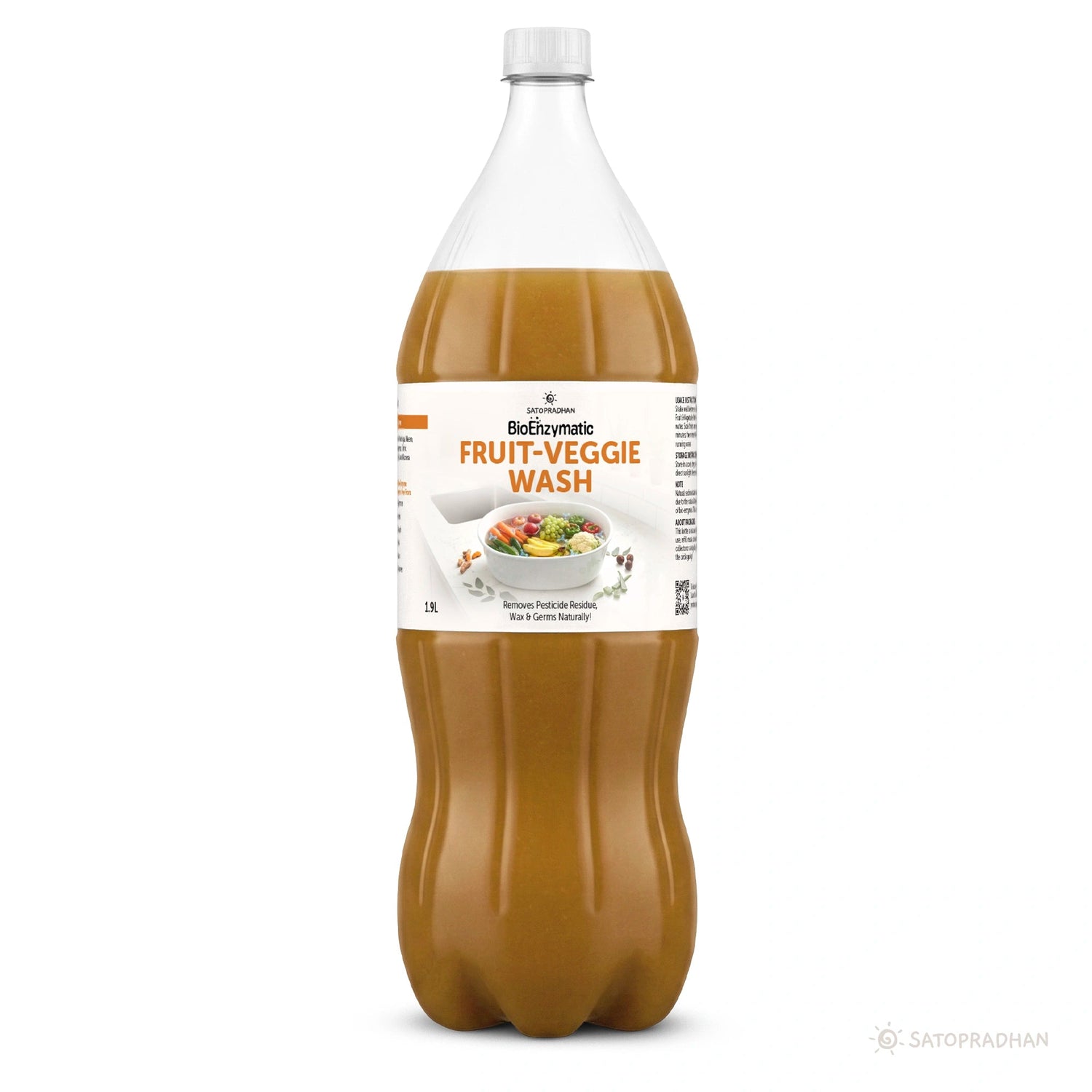 Natural Fruit & Vegetable Wash 750ml/1.9L - Bioenzyme-Based Produce Cleaner - Chemical-Free Vegetable Wash Liquid Cleaner - Satopradhan