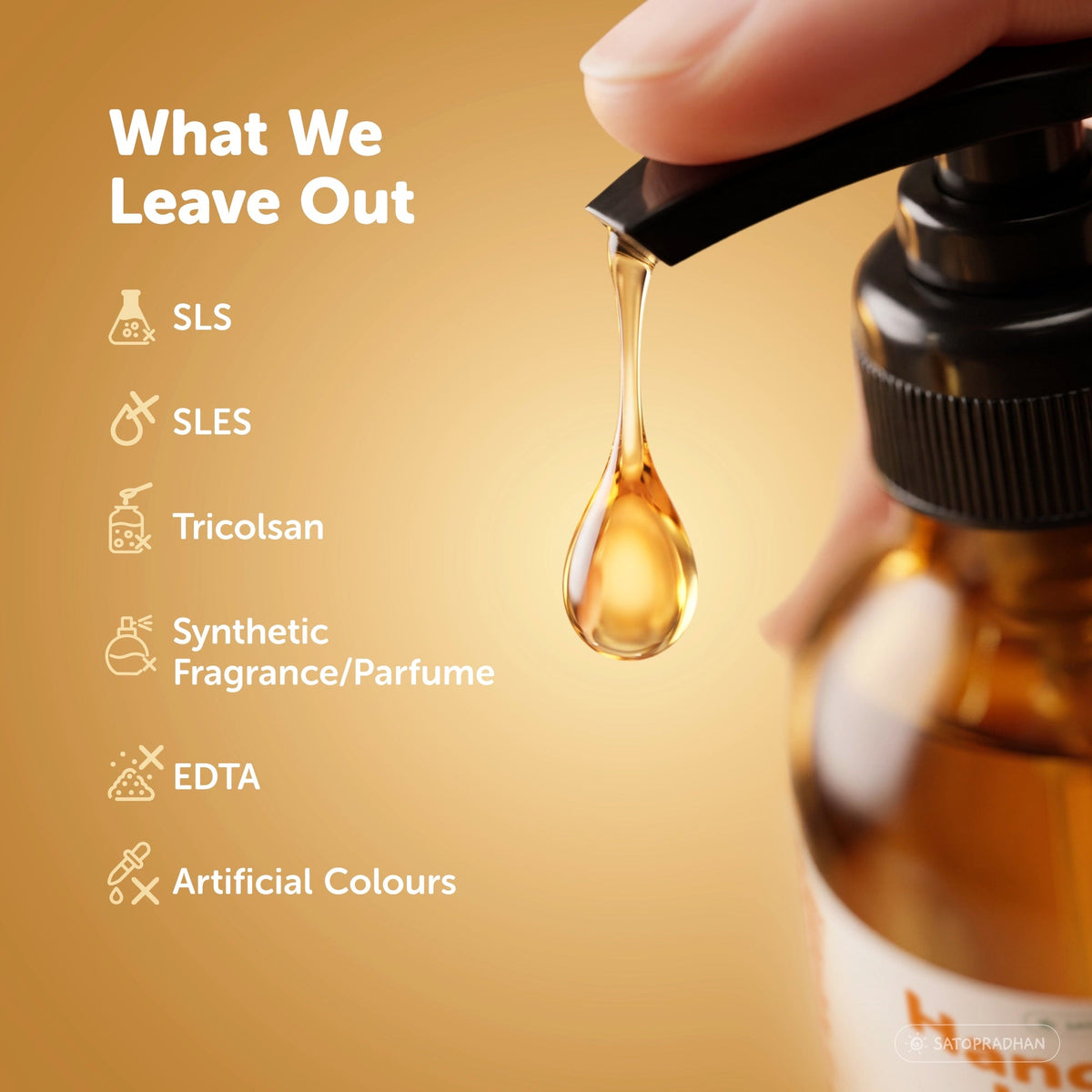 Natural Liquid Hand Wash 200ml / 900ml Refill | Non-Toxic Turmeric Hand Wash - Satopradhan