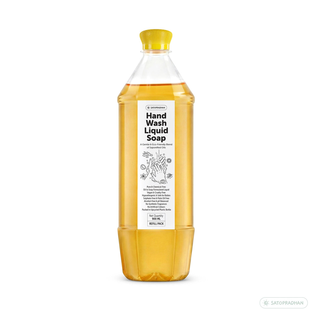 Natural Liquid Hand Wash 200ml / 900ml Refill | Non-Toxic Turmeric Hand Wash - Satopradhan