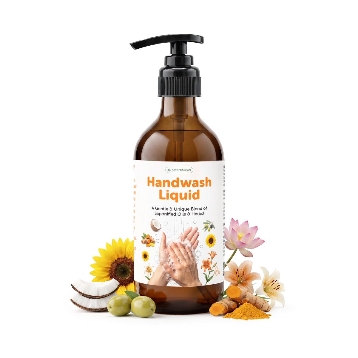 Natural Liquid Hand Wash 200ml / 900ml Refill | Non-Toxic Turmeric Hand Wash - Satopradhan