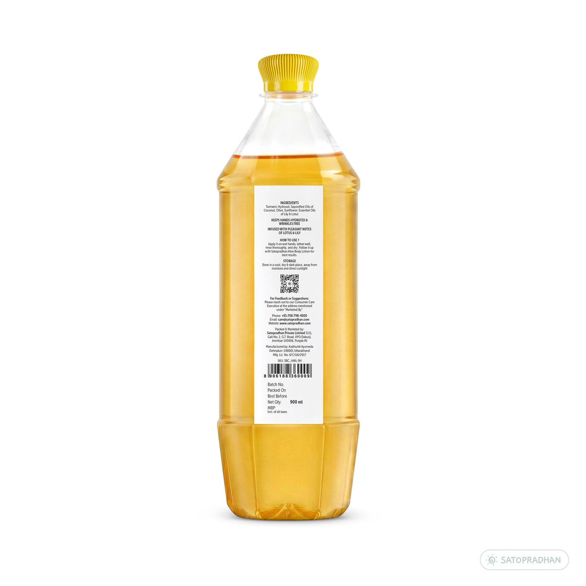 Natural Liquid Hand Wash 200ml / 900ml Refill | Non-Toxic Turmeric Hand Wash - Satopradhan