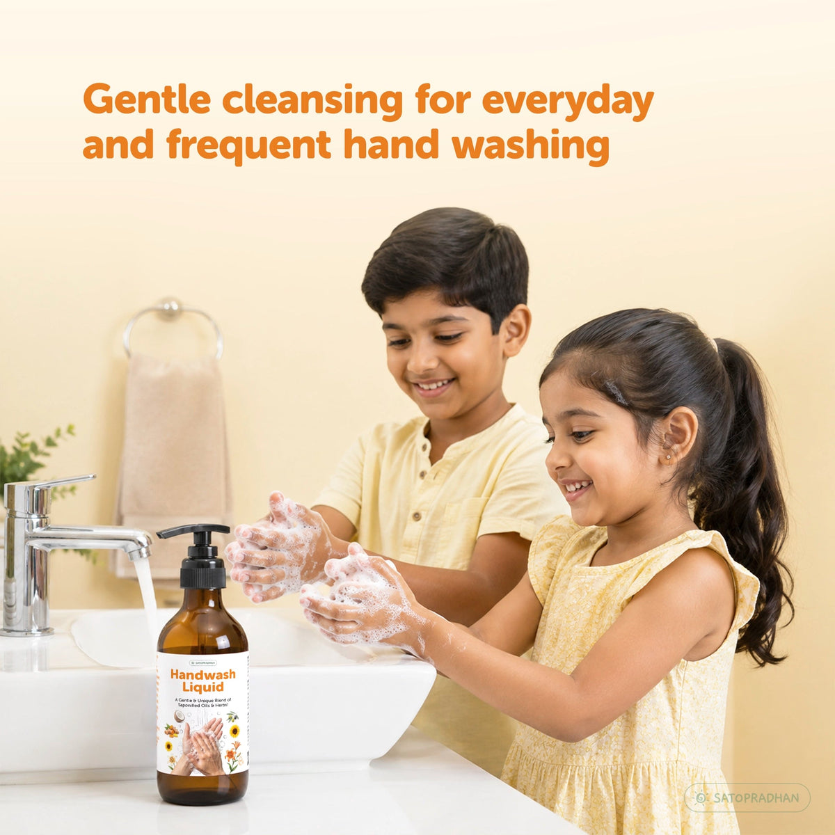 Natural Liquid Hand Wash 200ml / 900ml Refill | Non-Toxic Turmeric Hand Wash - Satopradhan