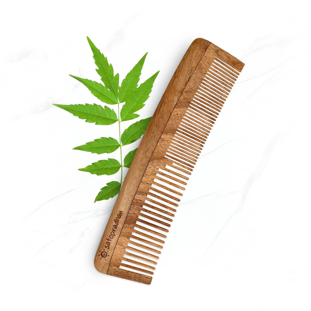 Neem Wood Comb - Pure & Handcrafted - A Perfect Substitute for Plastic Combs - Satopradhan