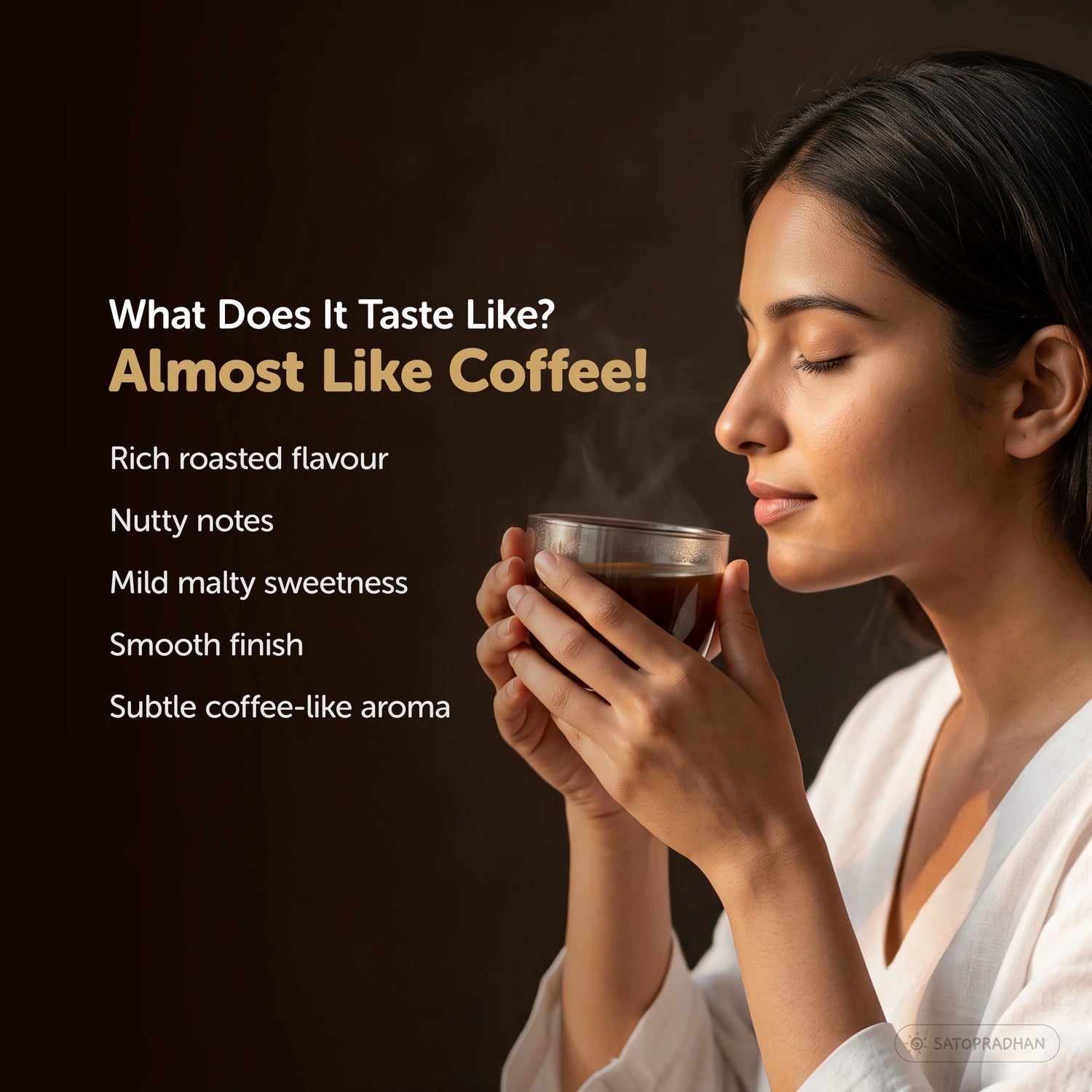 noCoffee Barley Powder 100g - Naturally Caffeine-Free Coffee Alternative - Roasted Nutty Wellness Drink - Satopradhan