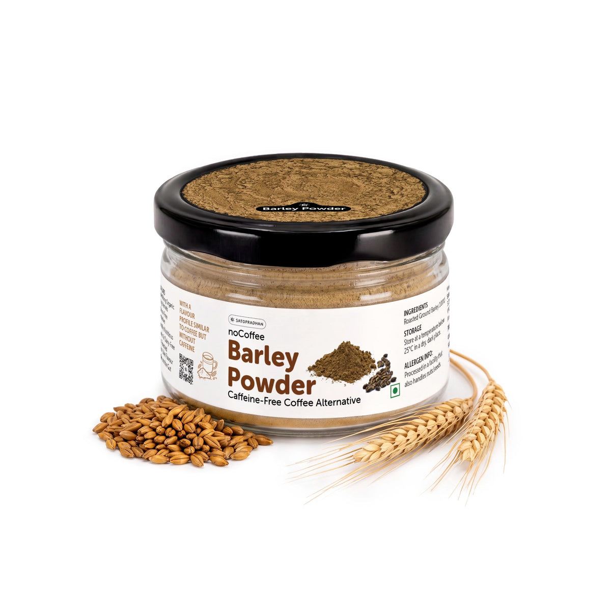 noCoffee Barley Powder 100g - Naturally Caffeine-Free Coffee Alternative - Roasted Nutty Wellness Drink - Satopradhan