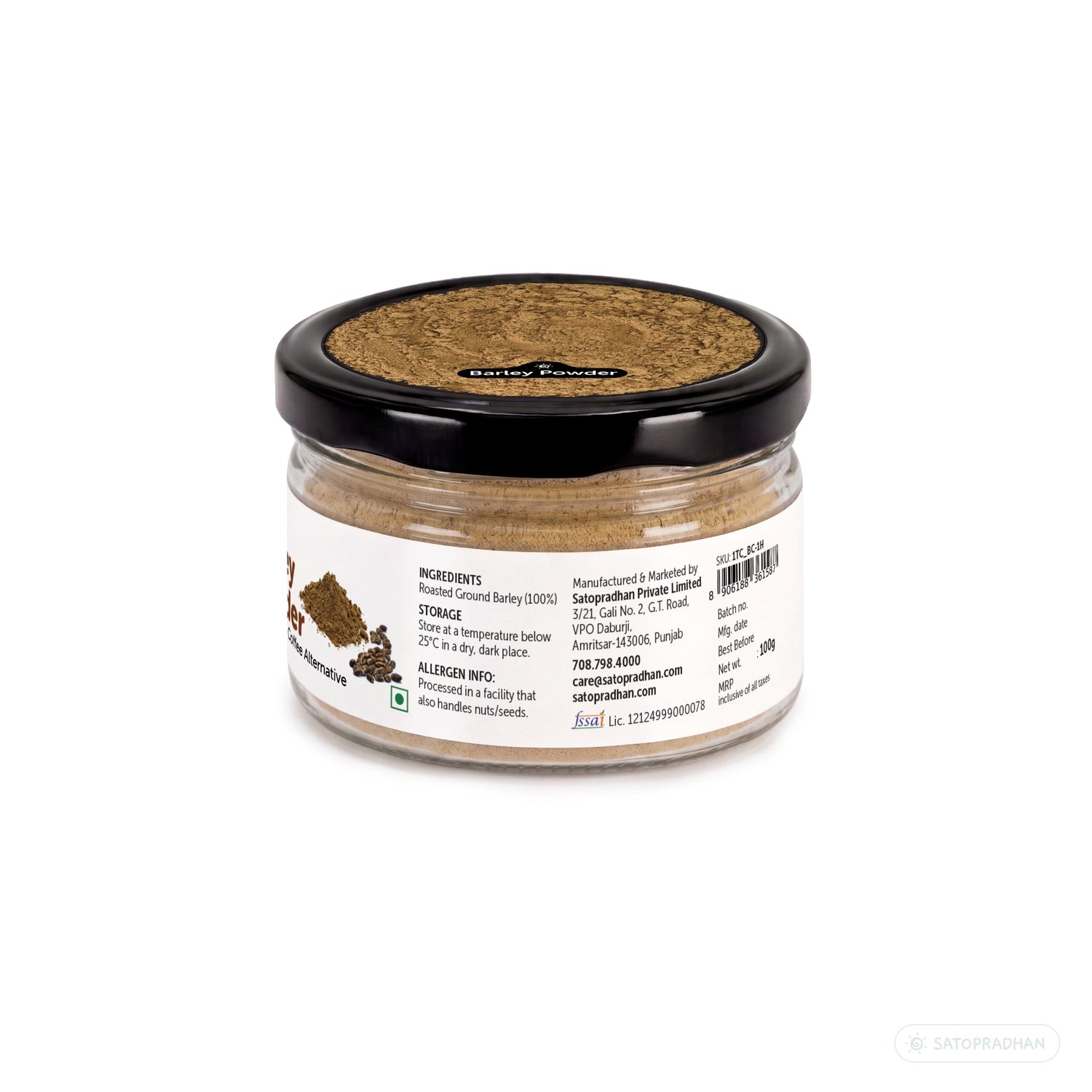noCoffee Barley Powder 100g - Naturally Caffeine-Free Coffee Alternative - Roasted Nutty Wellness Drink - Satopradhan
