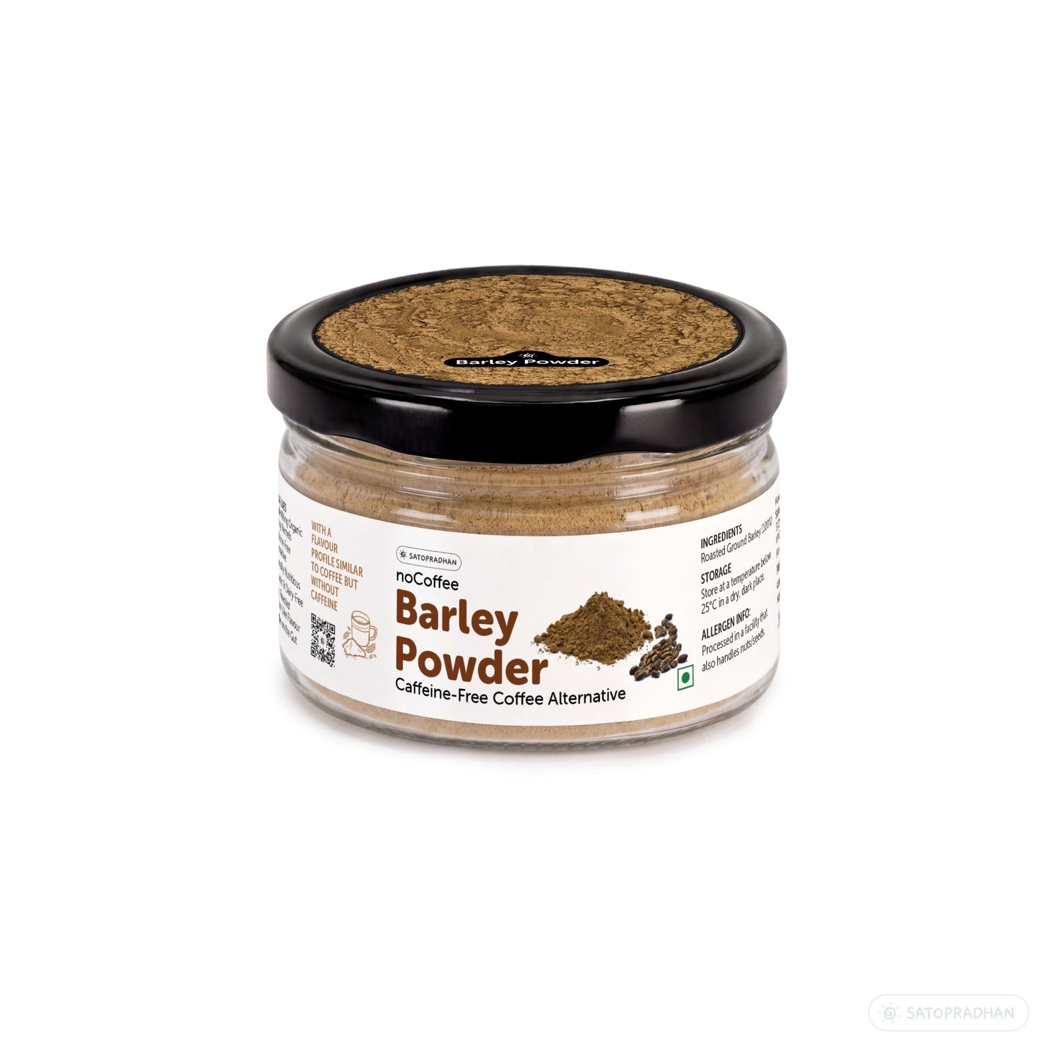 noCoffee Barley Powder 100g - Naturally Caffeine-Free Coffee Alternative - Roasted Nutty Wellness Drink - Satopradhan