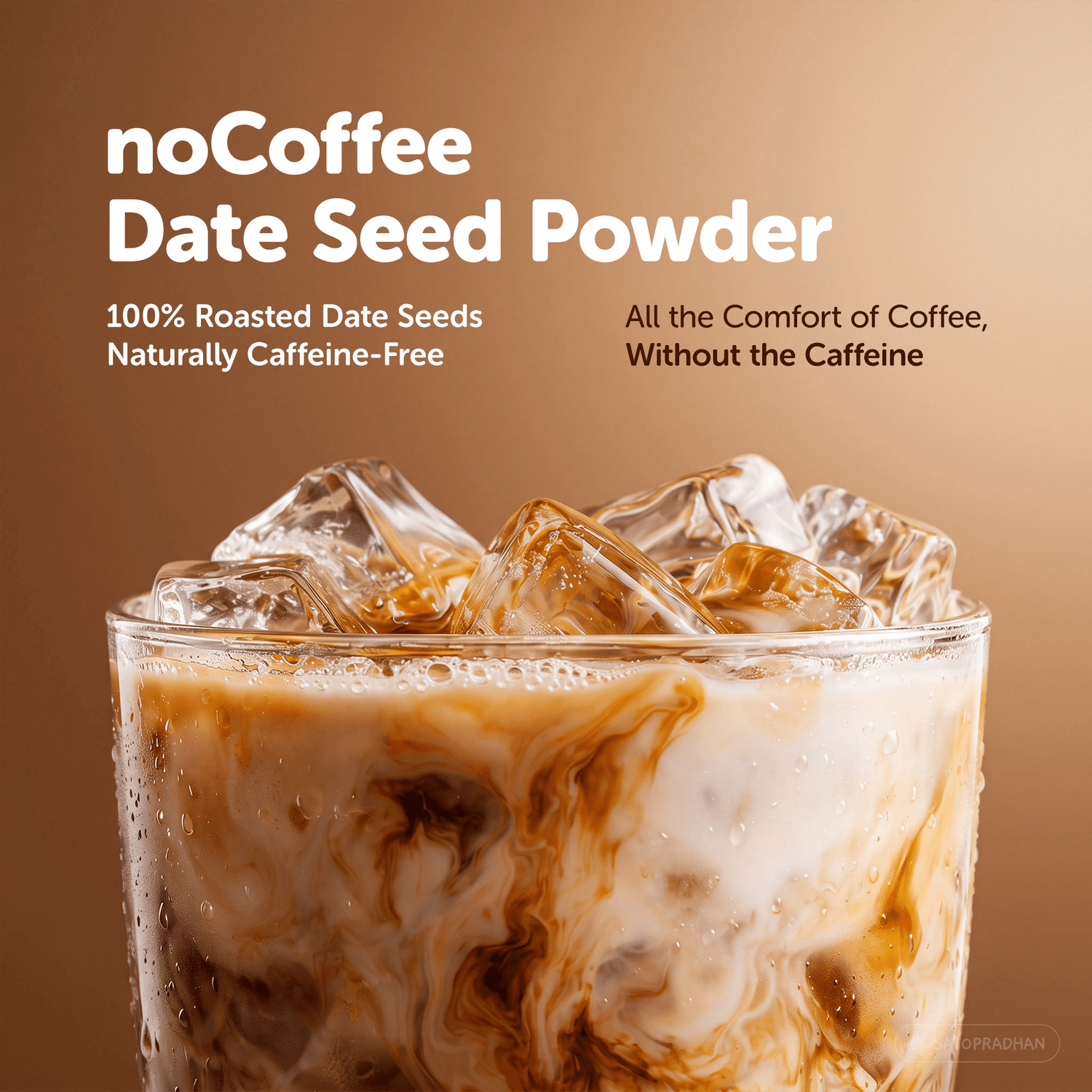 noCoffee Date Seed Powder 100g - Best Caffeine Free Coffee Alternative – Non Acidic Coffee for GERD & IBS – Organic, Gut Friendly, Plant-Based Coffee Substitute – Coarsely Ground - Satopradhan