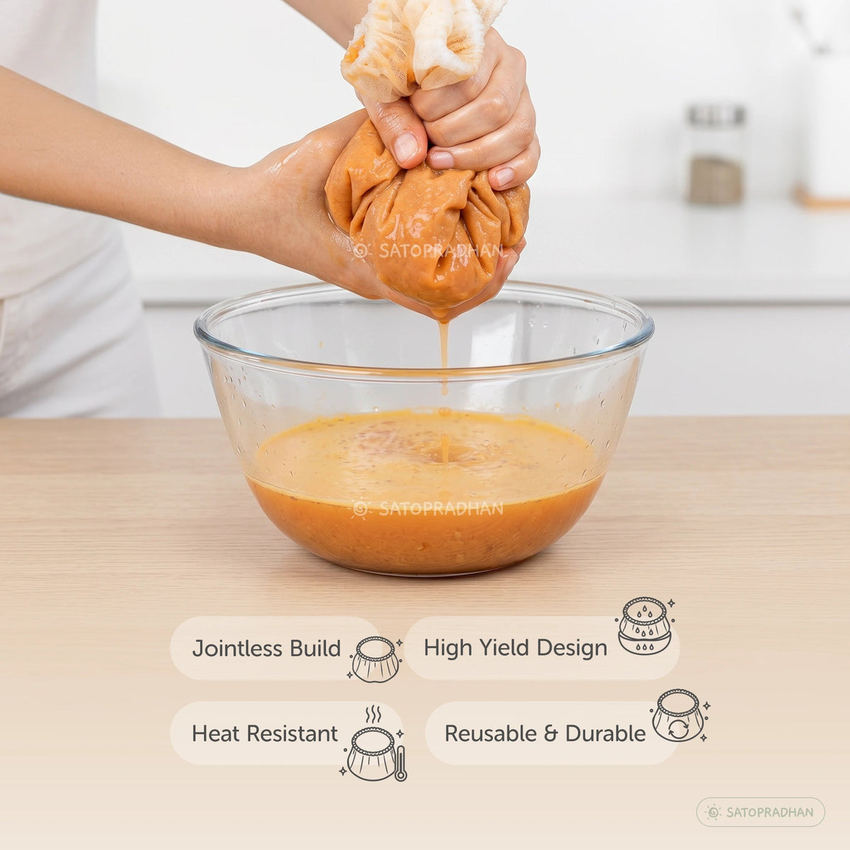 Nylon Nut Milk Bag - Food-Grade Strainer Cloth - Reusable Nut Milk Bag for Making Milk - Nut Milk Mesh for Juicing - Satopradhan