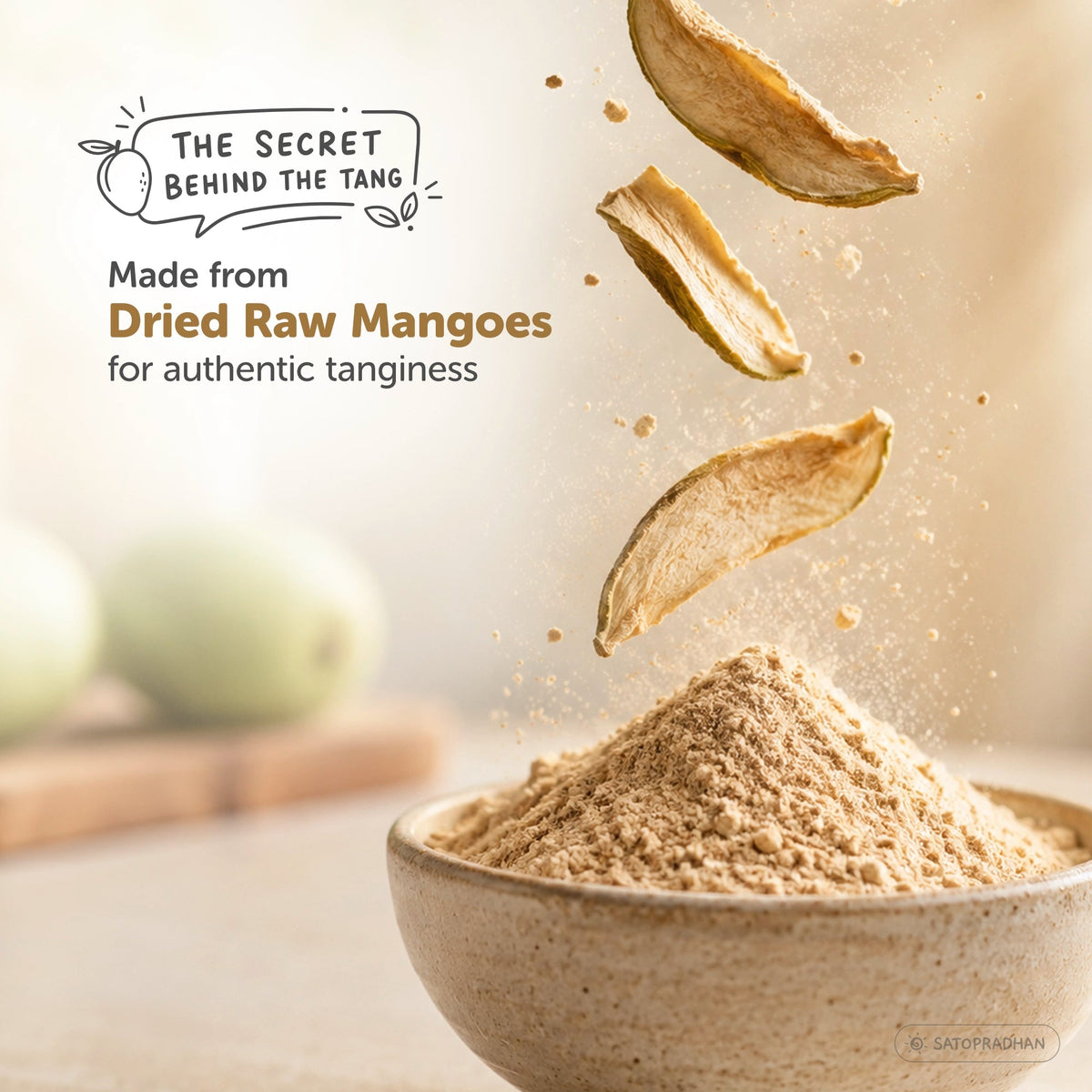 Organic Amchur Powder 100g - Dry Mango Powder - High-Quality, Pure & Chemical-Free - Satopradhan