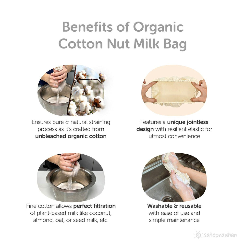 Get Best Quality Organic Cotton Nut Milk Bag Online Satopradhan