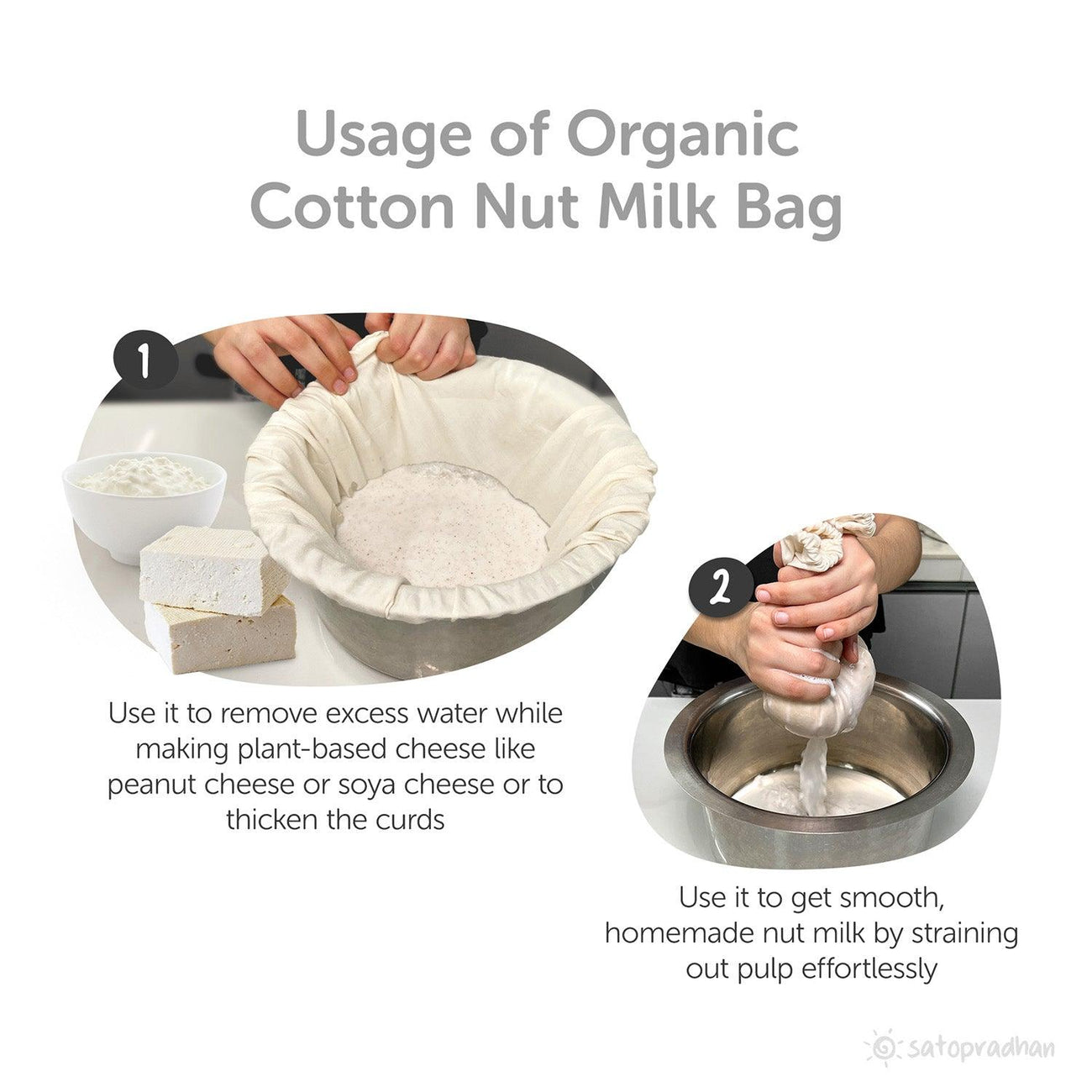 Get Best Quality Organic Cotton Nut Milk Bag Online Satopradhan