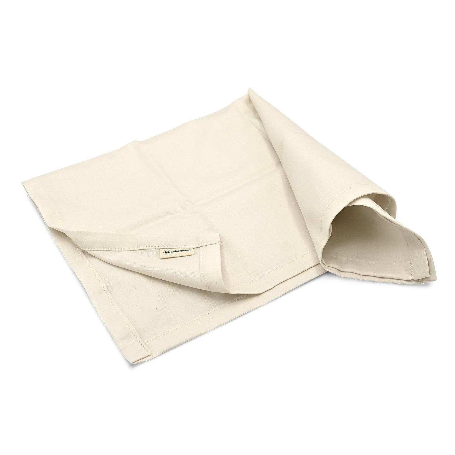 Organic Cotton Handkerchief for Men - 17"x17.5” Large - Set of 6 Soft Men’s Hankies - Cream White Colour - Pure, High-Quality Cloth - Eco-Friendly & Sweat Absorbent Handkerchiefs - Perfect Sustainable Gift - Satopradhan