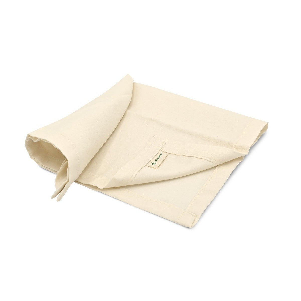 Open organic cotton handkerchief for women, 12x12 inches, cream white, soft and eco-friendly fabric