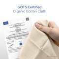 Certified organic cotton handkerchief for women, eco-friendly and sustainable, 12x12 inches