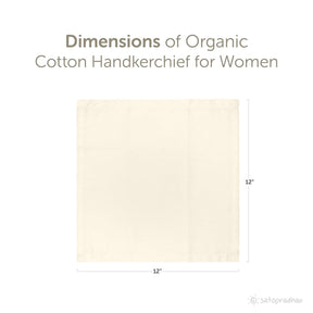 Organic Cotton Handkerchief for Women 12"x12" | Cream White | Pack of 6 | 