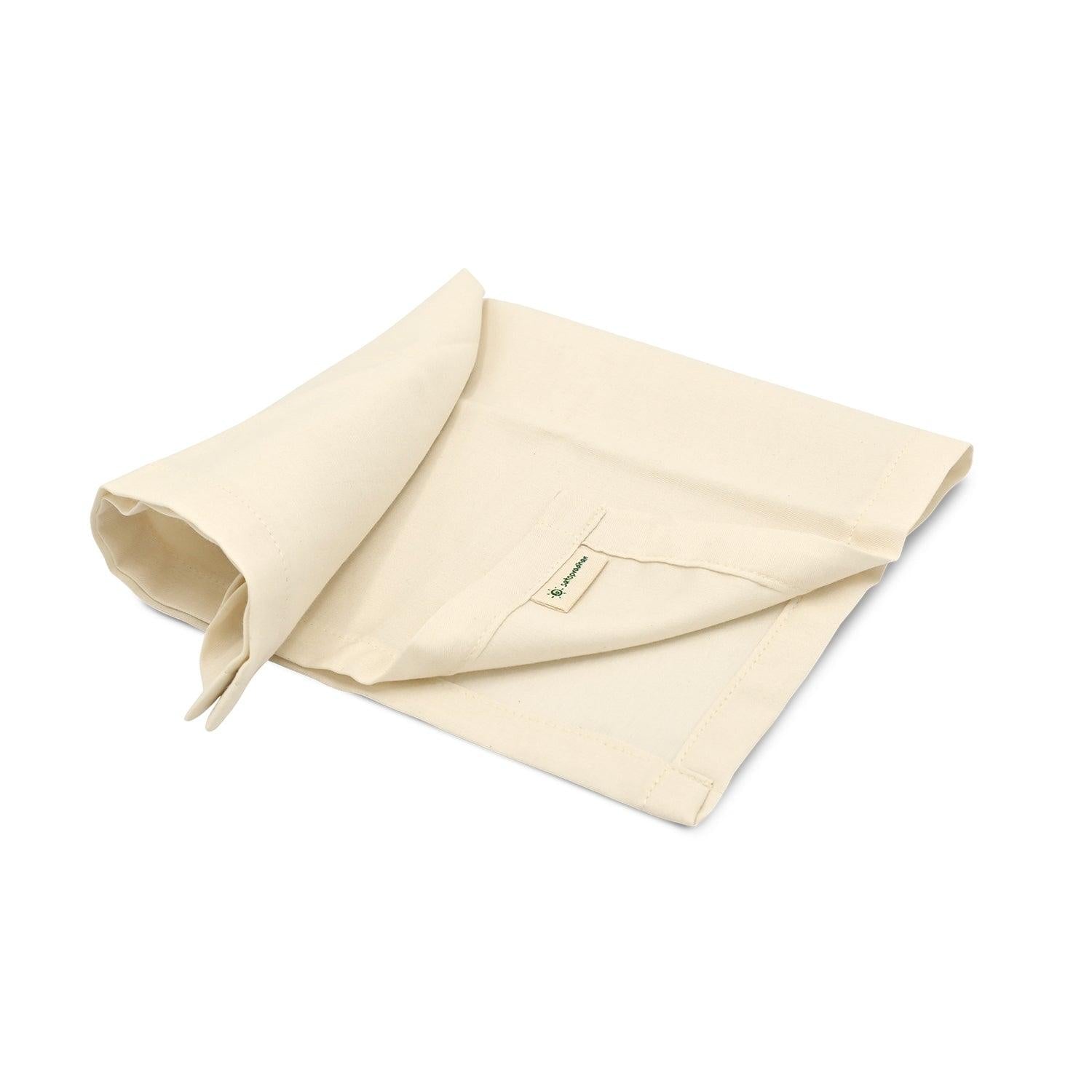 Organic Cotton Handkerchief for Women - Set of 6 - 12”x12.5”- Cream White - Extra Soft Cotton Hankies for Females/Girls - Sweat Absorbent - High Quality & Eco-Friendly Gift for Loved Ones - Unbleached & Undyed - Satopradhan