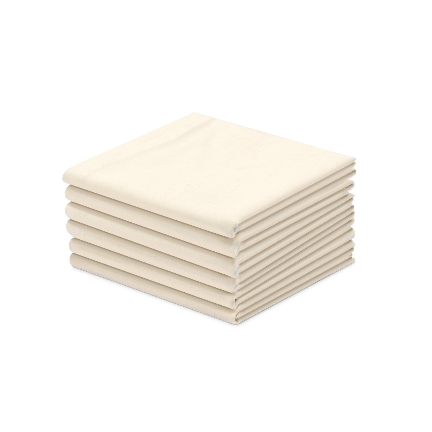 Organic Cotton Handkerchief for Women - Set of 6 - 12”x12.5”- Cream White - Extra Soft Cotton Hankies for Females/Girls - Sweat Absorbent - High Quality & Eco-Friendly Gift for Loved Ones - Unbleached & Undyed - Satopradhan