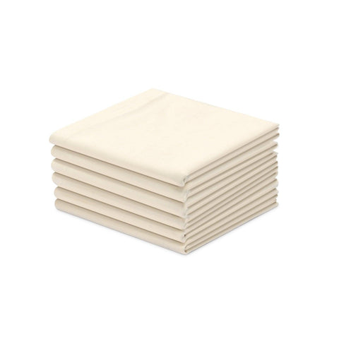 Organic Cotton Handkerchief for Women - Set of 6 - 12”x12.5”- Cream White - Extra Soft Cotton Hankies for Females/Girls - Sweat Absorbent - High Quality & Eco-Friendly Gift for Loved Ones - Unbleached & Undyed