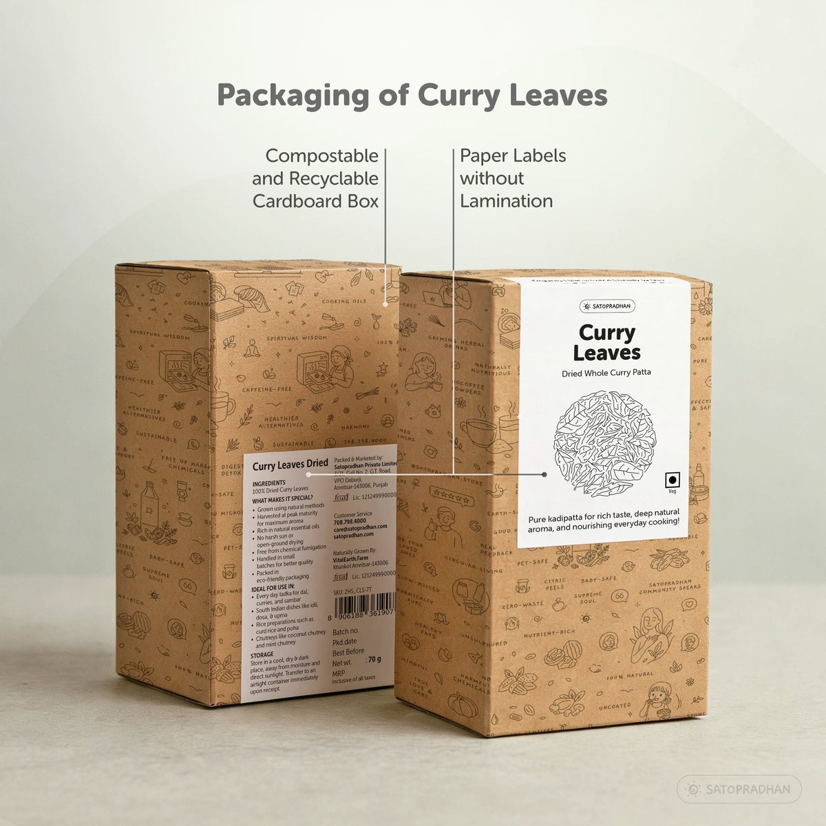 Organic Dried Curry Leaves 70g – Chemical-Free & Ready to Use Kadipatta - Karuveppilai - Satopradhan