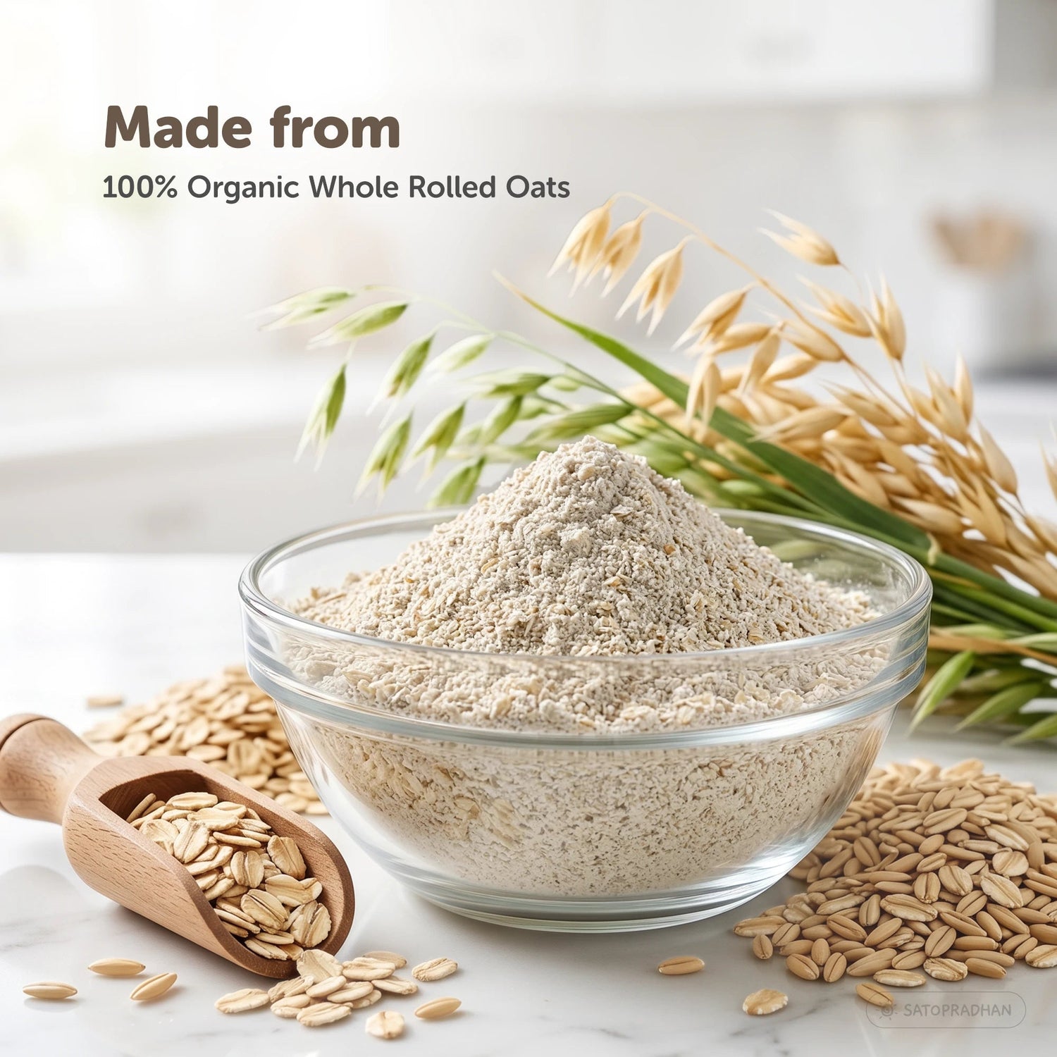 Organic Oats Flour 800g – Gluten-Free Stone Ground Oats Atta - Satopradhan