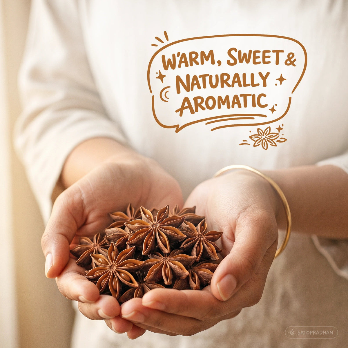 Organic Star Anise 80g - Chakra Phool - Premium Whole Chakri Phool - Khada Masala for Cooking - Satopradhan