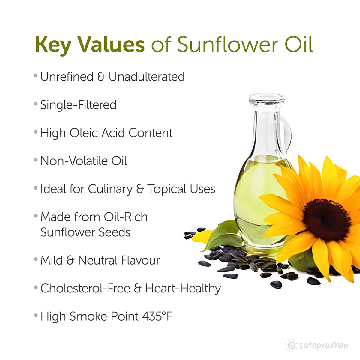 Organic Sunflower Oil 1000ml - Pure, Unrefined, Single-Filtered, Virgin & Wooden Cold-Pressed (Kacchi Ghani) Without Preservatives | Reusable Glass Bottle - Satopradhan
