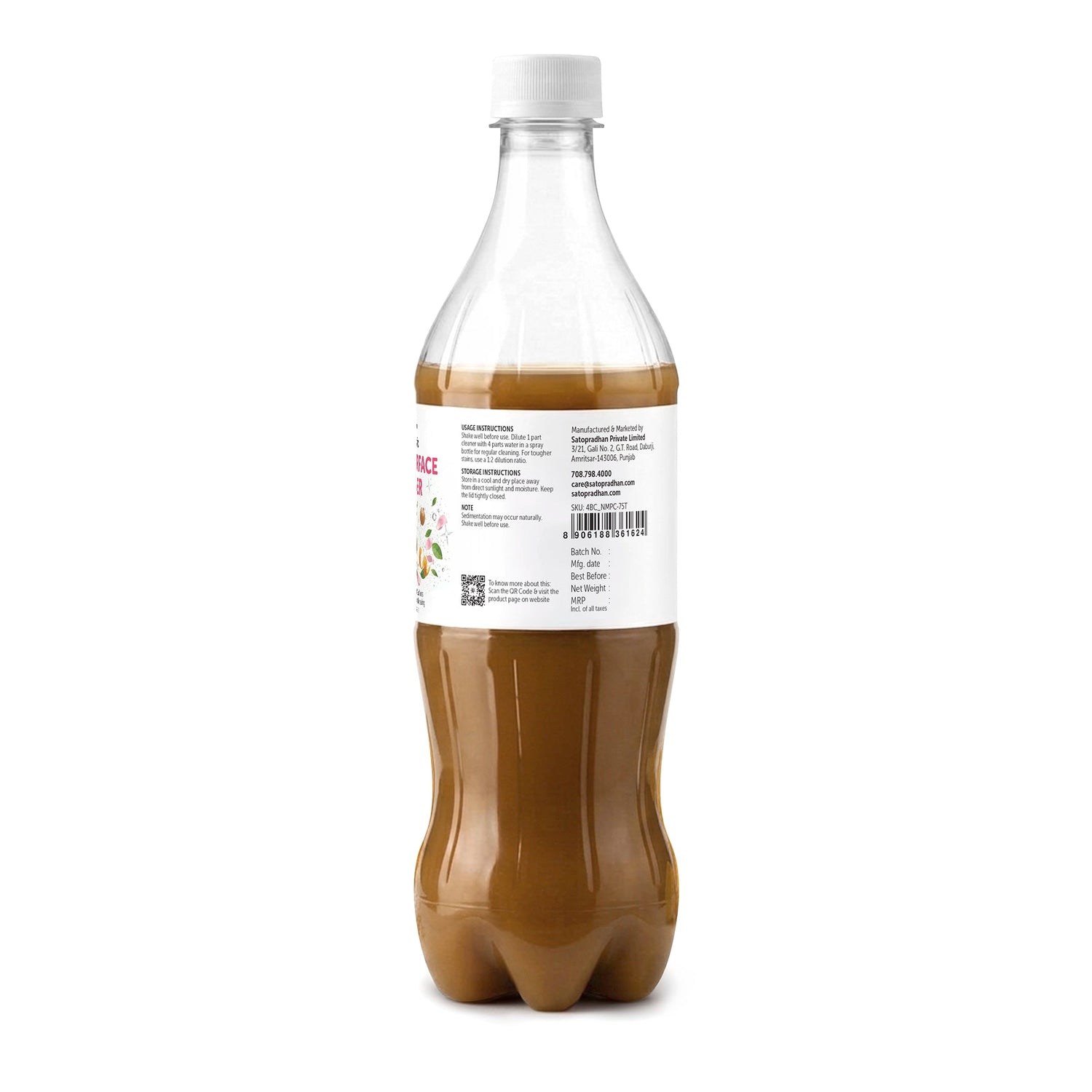 Plant-Based Multi-Surface Cleaner 750 ml - Bio-Enzyme All-Purpose Cleaning Spray - Chemical-Free Glass Cleaner - Satopradhan