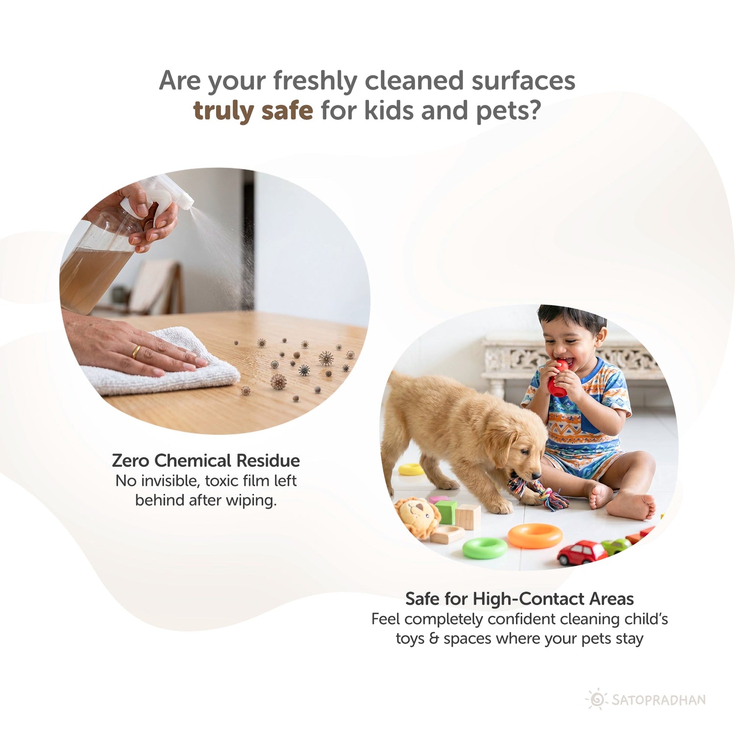 Plant-Based Multi-Surface Cleaner 750 ml - Bio-Enzyme All-Purpose Cleaning Spray - Chemical-Free Glass Cleaner - Satopradhan