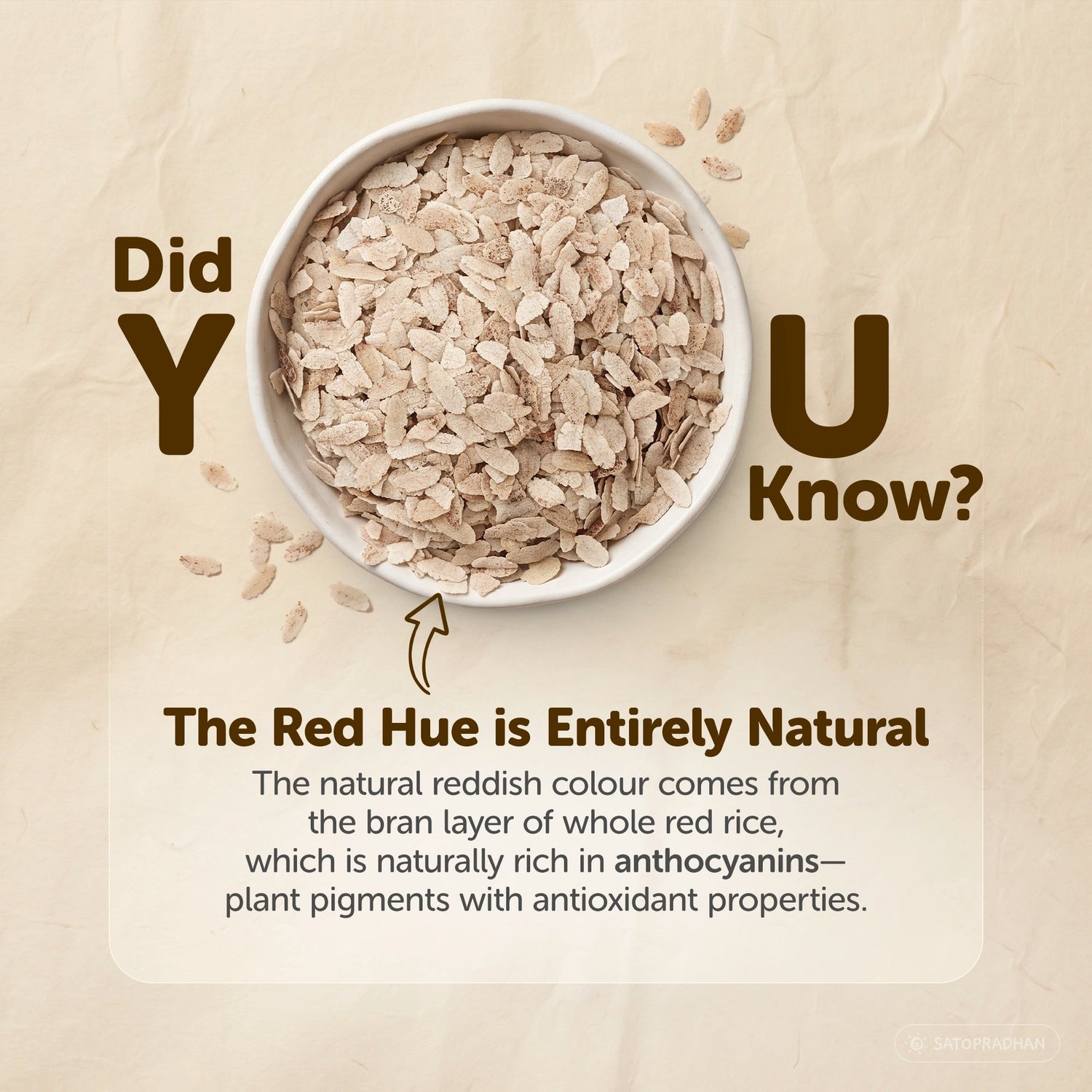 Poha Red - Organic & Wholesome 400g & 2.8 Kg - Gluten-free & Saponin-free - High-Quality Unrefined Grains without Preservatives - Satopradhan