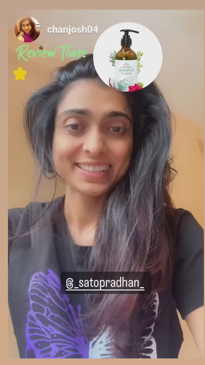 Testimonial video showcasing customer experiences with the natural and pure rosemary shampoo, highlighting its herbal, vegan, cruelty-free formula, suitability for men and women, and absence of artificial fragrances