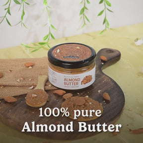 Sweetened Almond Butter 200g - Made with Organically Grown Californian Badam Giri - Crunchy, Organic & Smooth Almond Butter Spread - Nut Butter - Keto Friendly - No Refined Sugar - Almond Spread - Natural Almond Butter