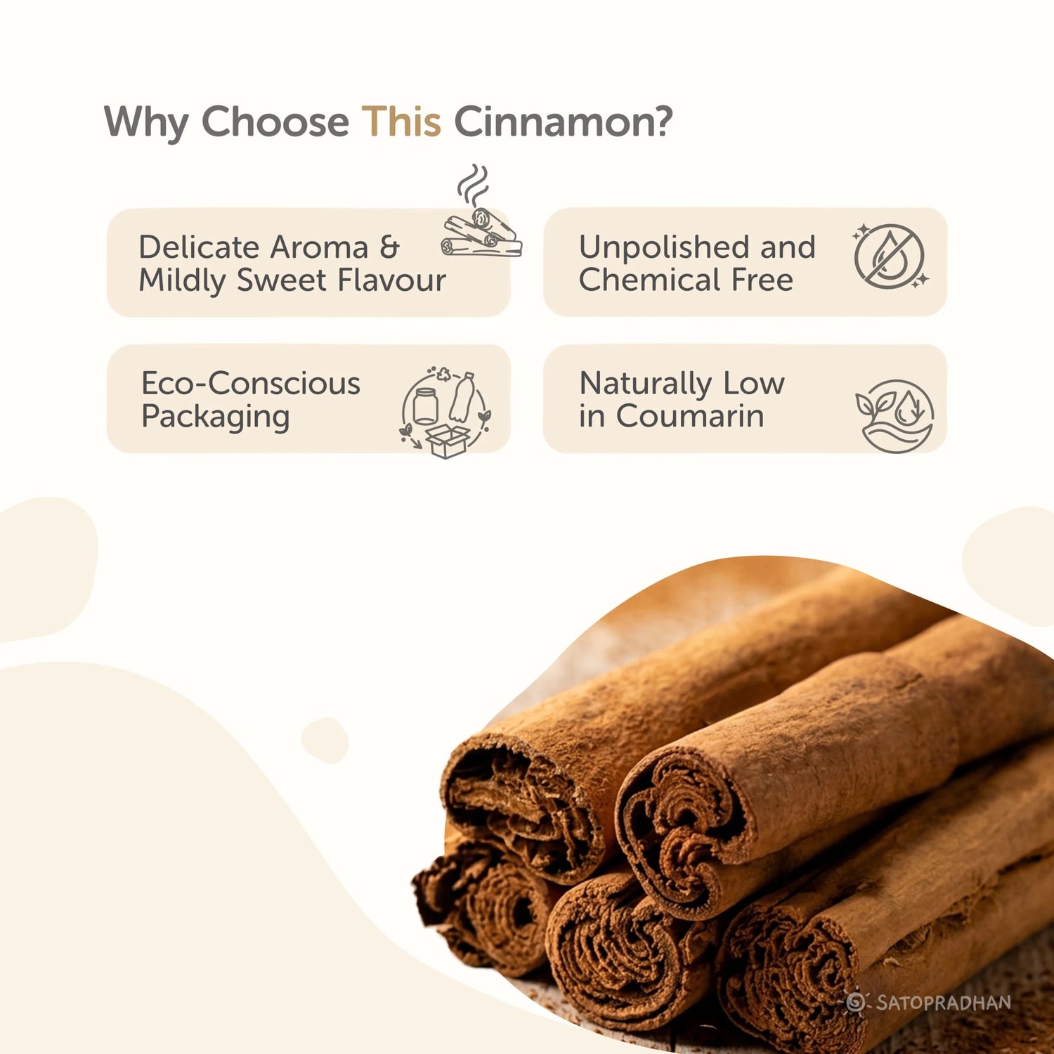 Pure Ceylon Cinnamon Sticks (C5) 100g – Low Coumarin - True Sri Lankan Whole Dalchini Quills - Unpolished Cinnamon Whole Bark - Satopradhan