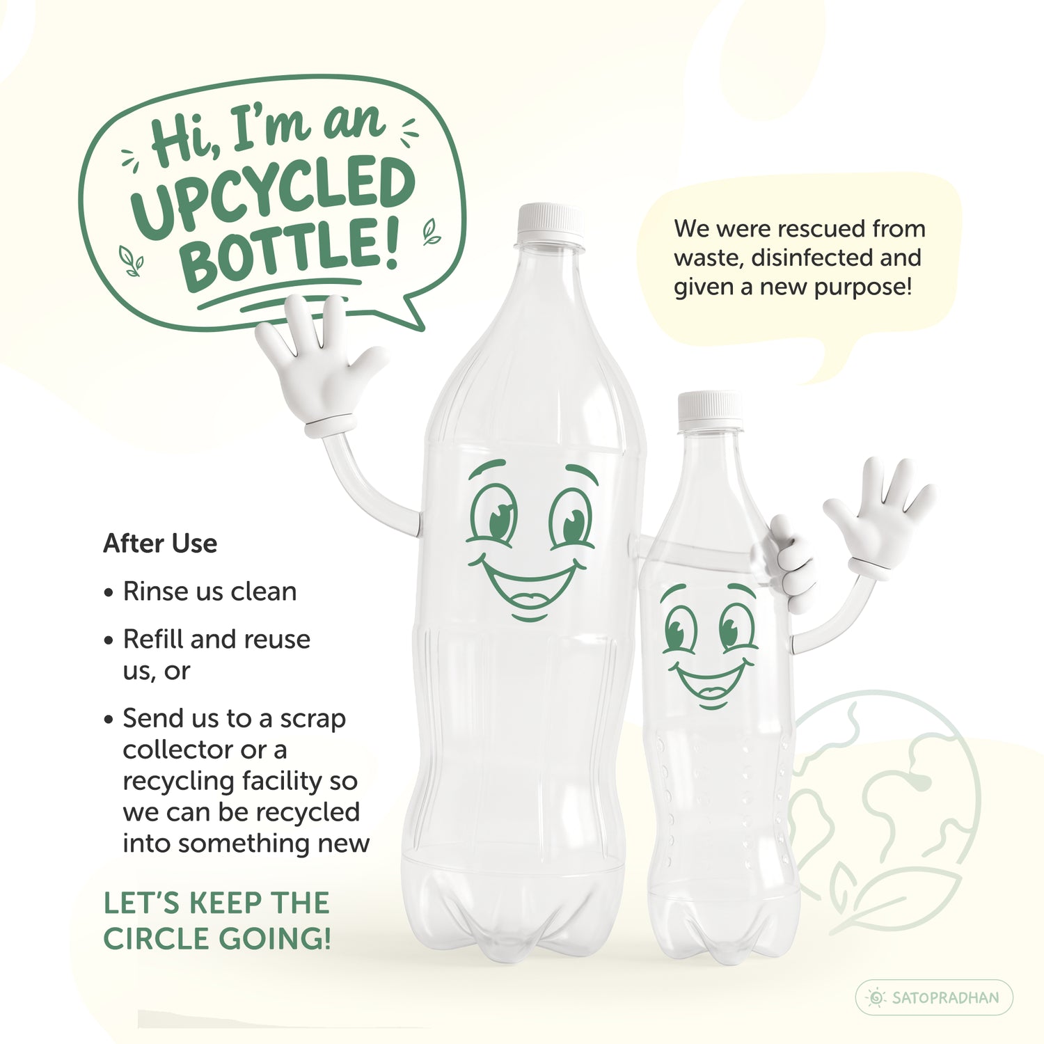Upcycled bottle packaging for eco-friendly bio-enzyme dishwash liquid