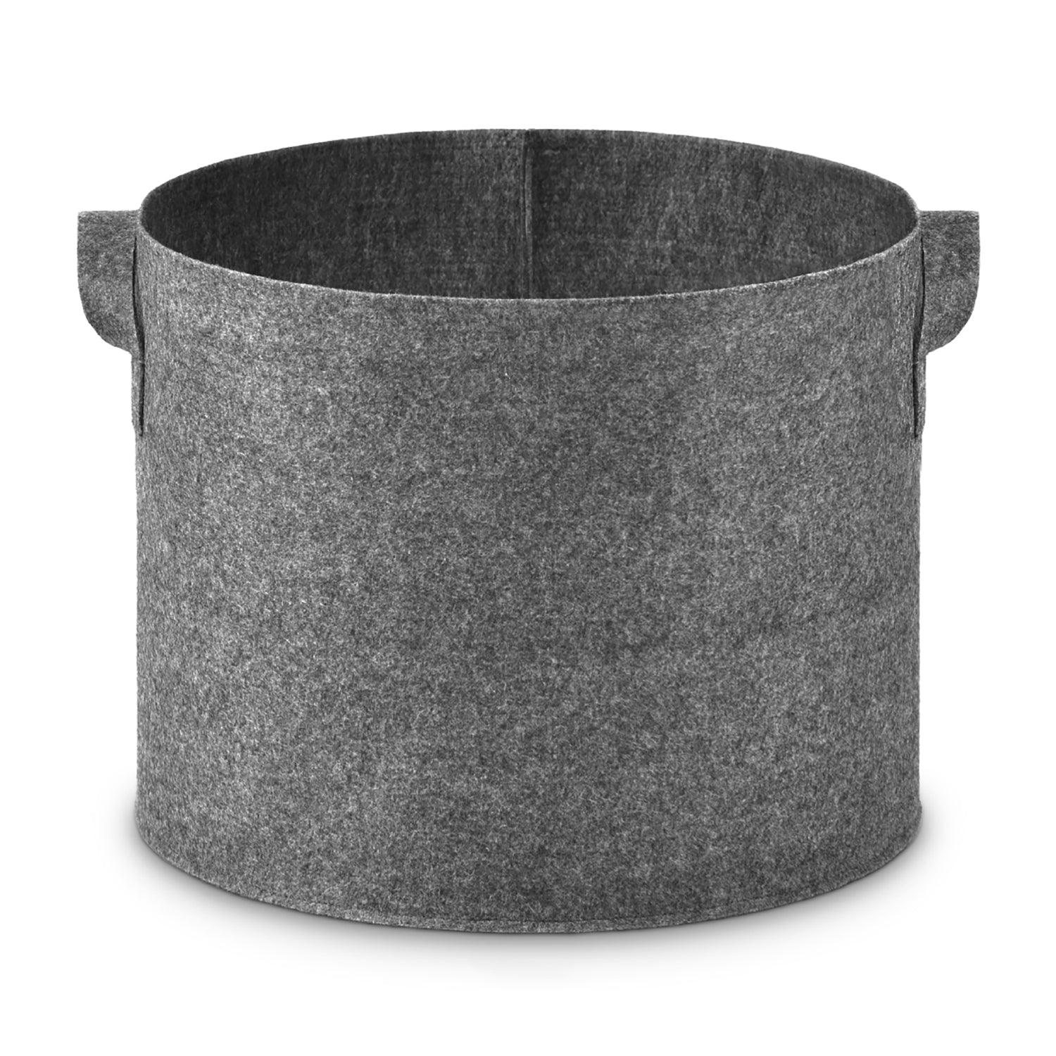 16"x14" Round Dark Grey Fabric Grow Bag - Single | Unique, Elegant & Lightweight planter with Great stitching quality - Satopradhan