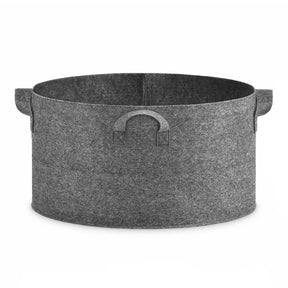 24"x12" Round Dark Grey Fabric Grow Bag - Single | Premium Quality planter with Firm Handles - Stitched using Breathable & Washable Non-woven Fabric - Satopradhan