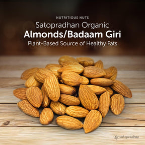 Almond Kernels - Raw Kashmiri Badaam Giri 200g & 800g -Premium Quality Natural & Organic nuts without Shell - No Additives or Preservatives. - Satopradhan