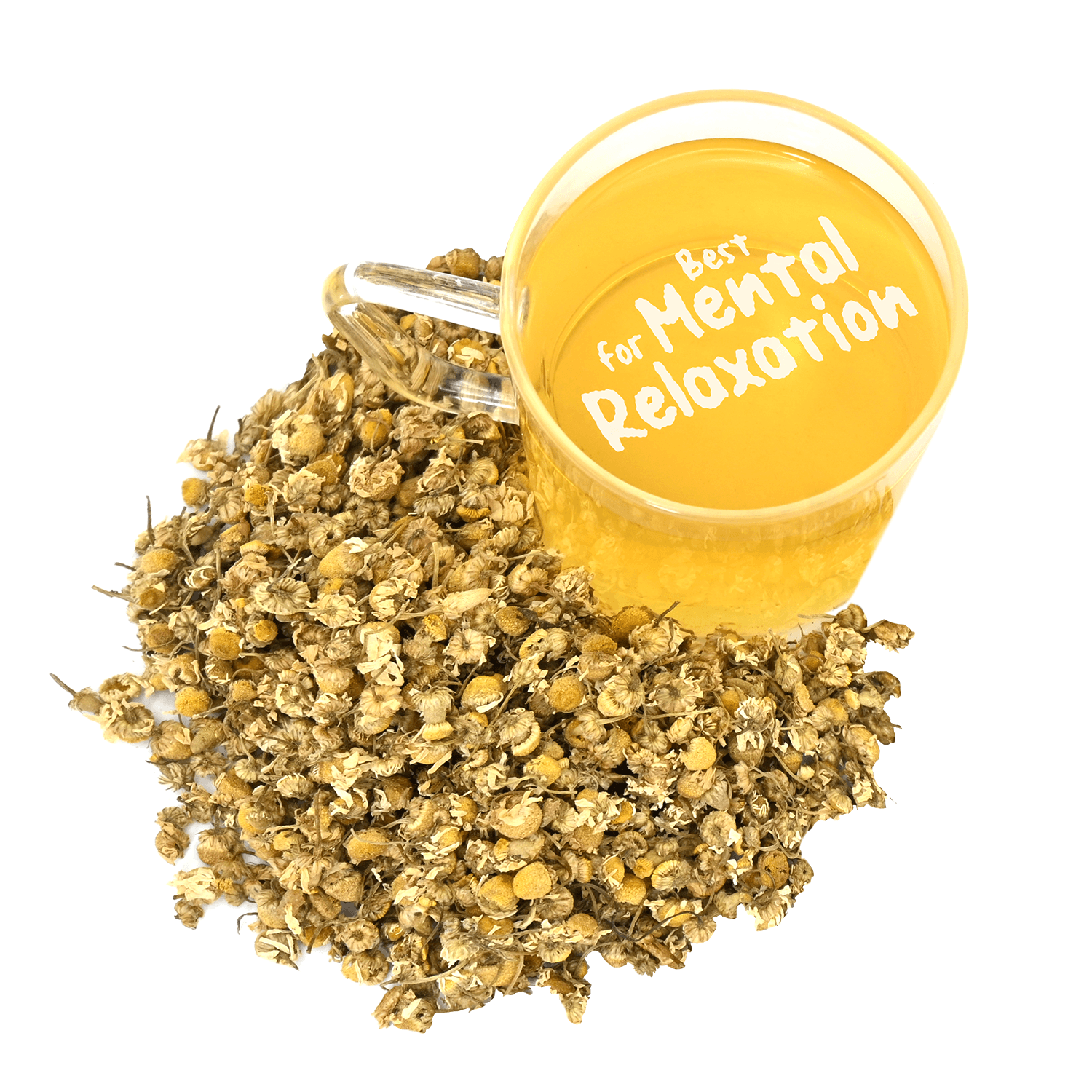 Organic chamomile tea: Calming herbal infusion made from organically grown chamomile flowers, caffeine-free, natural stress reliever, promotes relaxation, and supports restful sleep