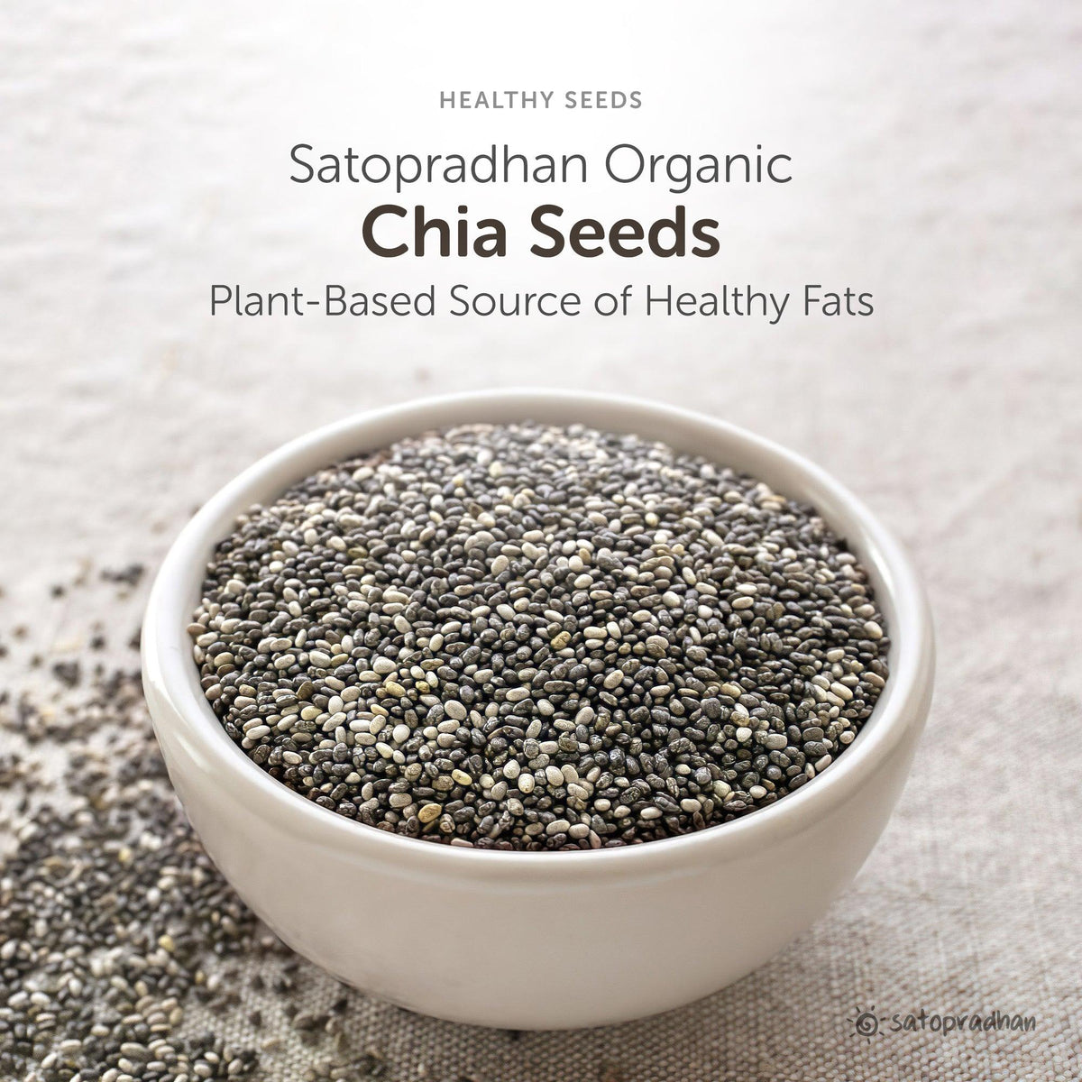 Chia Seeds - Superior Quality Unroasted Seeds 200g without Additives - Natural & Pure - Satopradhan