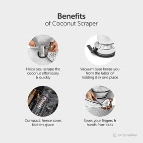 Coconut Giri Scraper/Grater with Vacuum Base -Premium Quality Stainless Steel - Smart Design - Satopradhan