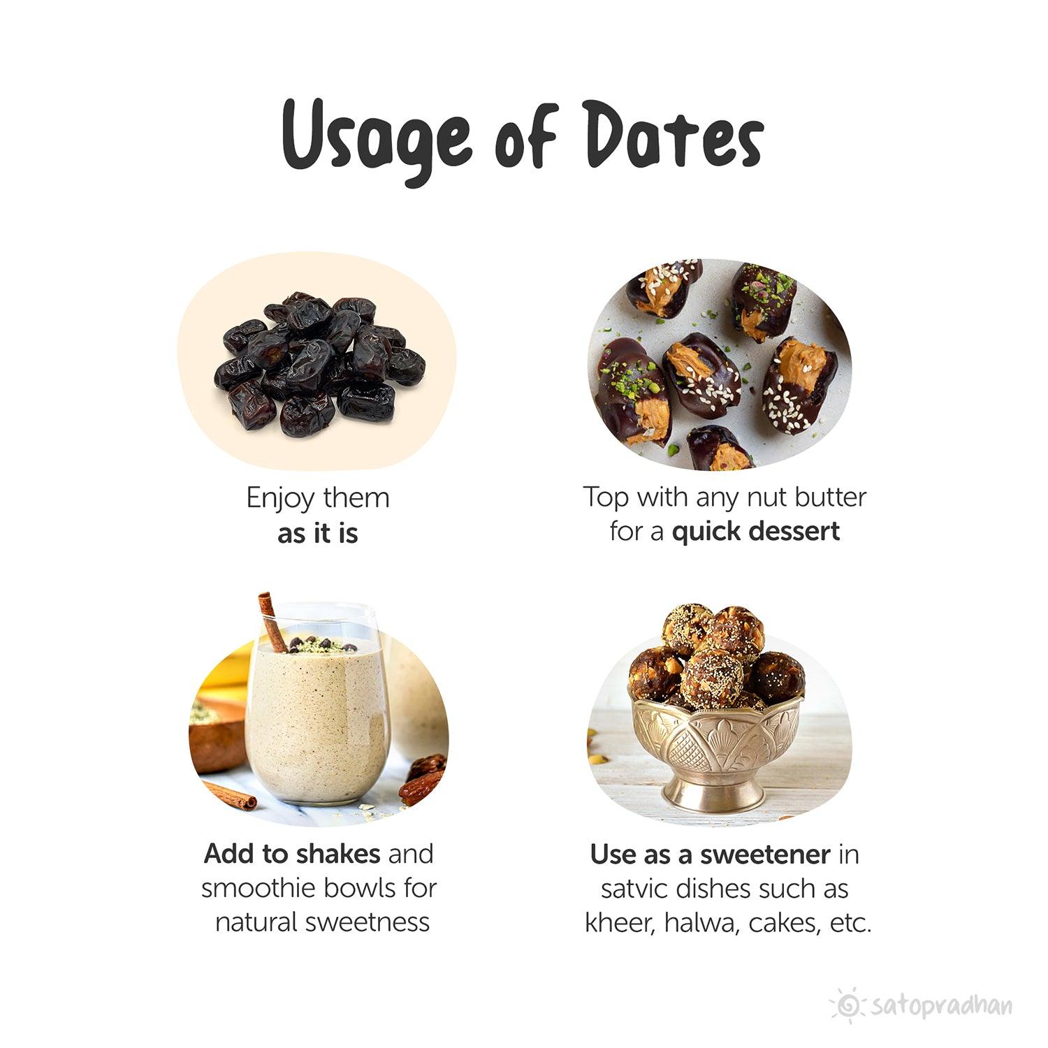 Dates Kimia - Purely Natural & Organic in 700g pack - High Quality Unpitted extremely Soft & Juicy Dates with No Added Sugar, Flavour or Chemical Preservatives - Satopradhan