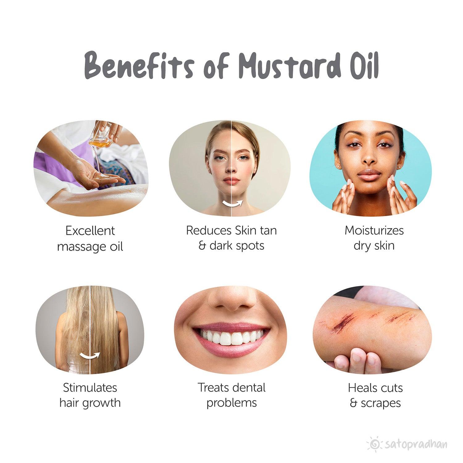 Mustard Oil - 100% Organic, Wooden Cold-pressed & Double filtered 1000ml oil in reusable glass bottle (Kachi Ghani) - Satopradhan