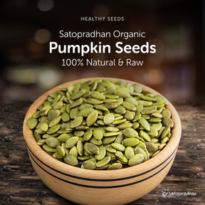 Pumpkin Seeds -Edible Raw Unsalted kernels 200g-High-Quality, Natural & Organic without Additives - Satopradhan