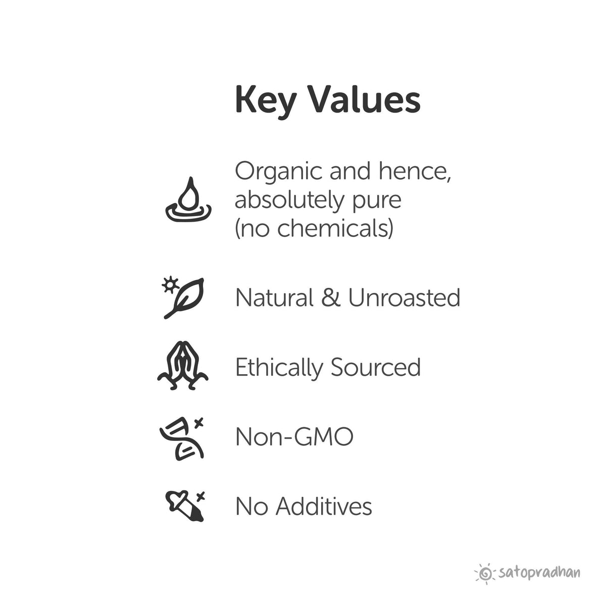 organic, natural, unroasted, ethically sourced, non gmo, no additives