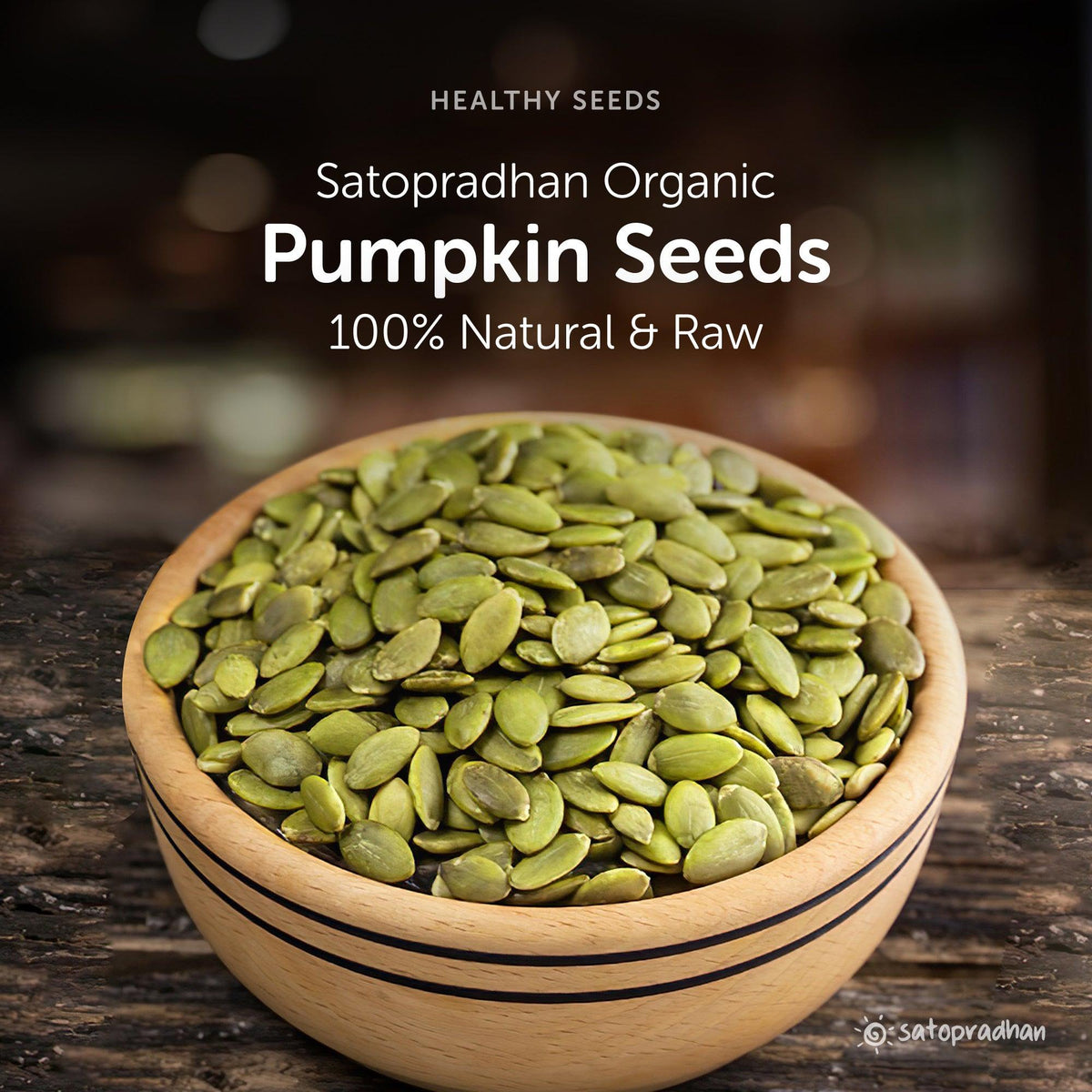 Pumpkin Seeds - Edible Raw Unsalted Kernels 200g - High-Quality, Natural & Organic Without Additives - Satopradhan